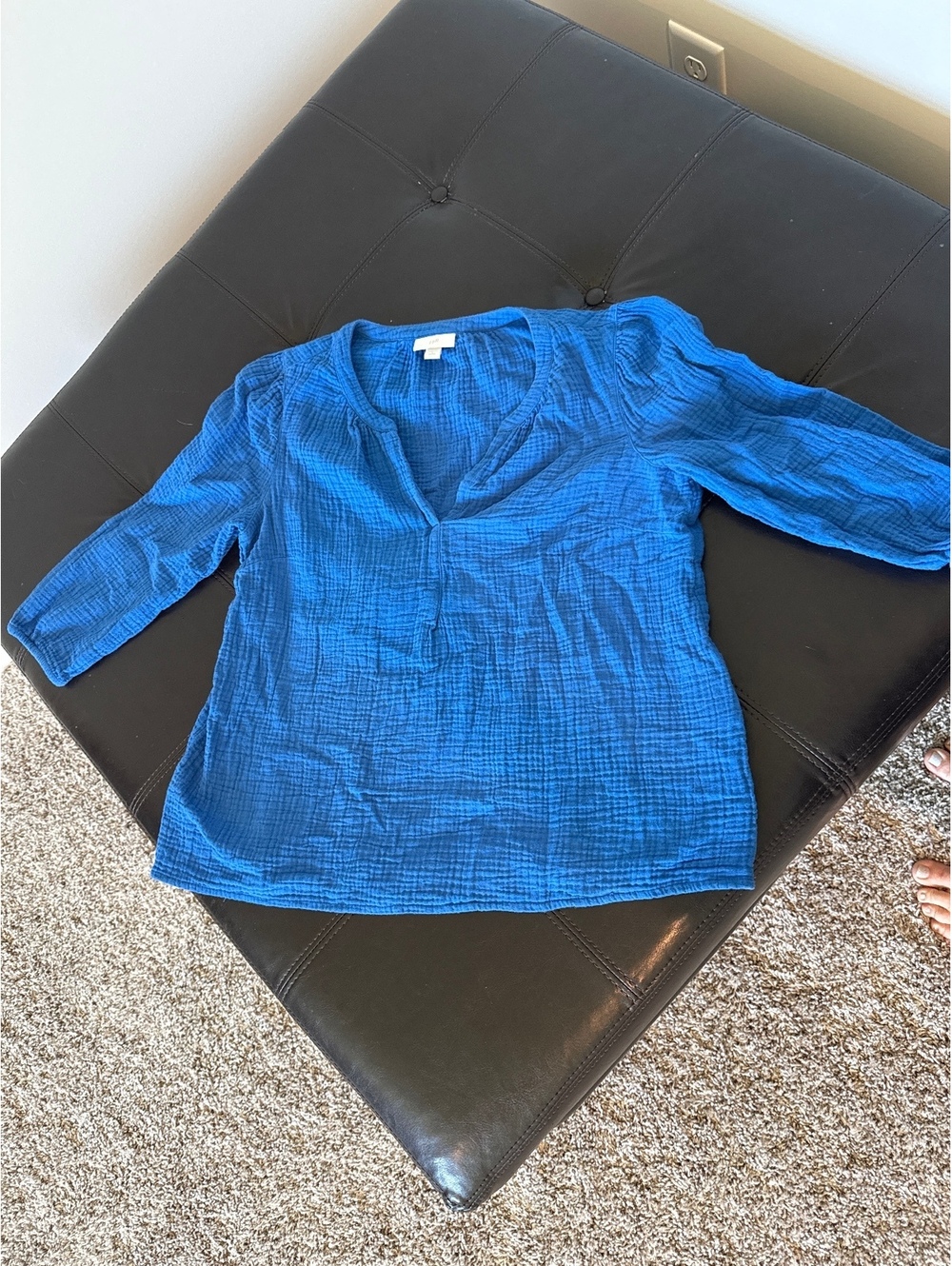 J Jill Cotton Gauze Top Topaz Blue SP